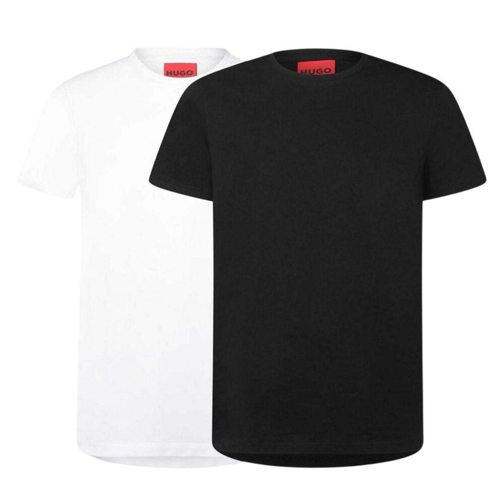 Hugo Boss Mens Logo Slim T-Shirt (Pack of 2) / Black/White